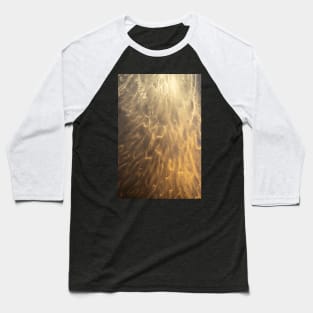 Alcohol ink abstract gold on a black background. Style incorporates the swirls of marble or the ripples of agate. Baseball T-Shirt